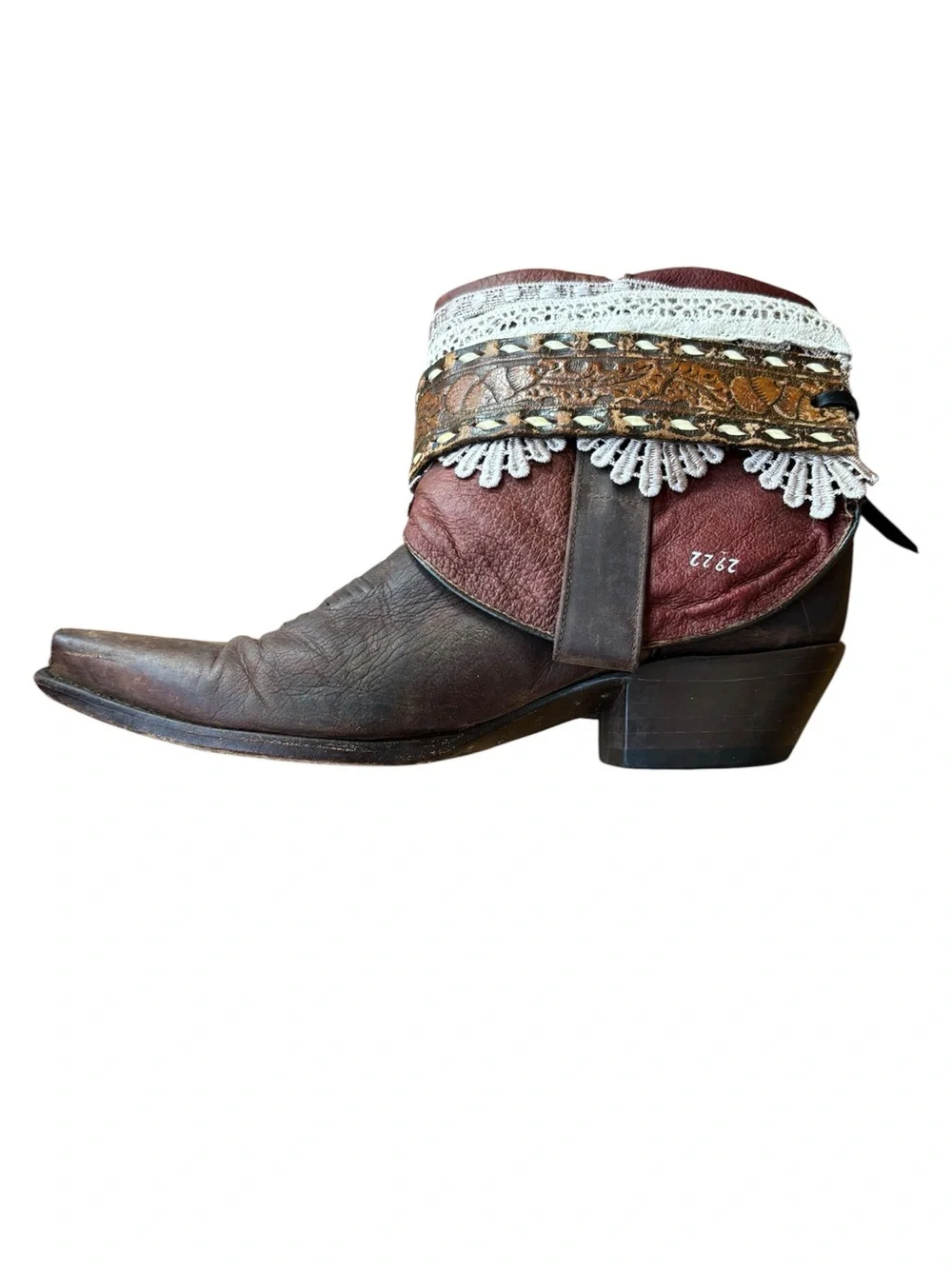Dan Post Vintage Embellished Western Leather Booties – Size 7.5
